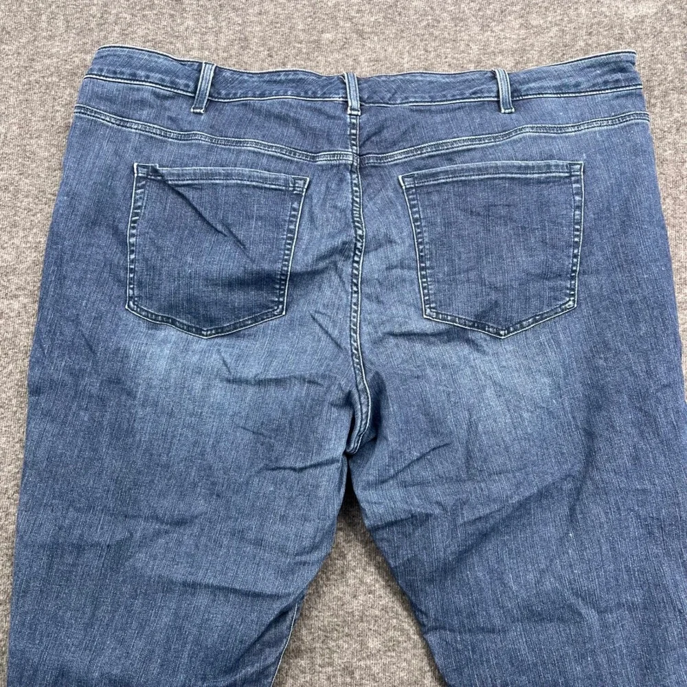 Lane Bryant Skinny Jeans Women 26R Blue Medium Wash Tulip Raw Hem Fringe Stretch